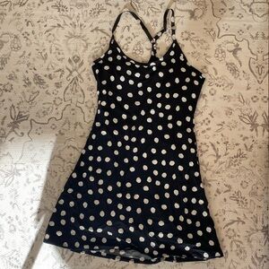 Outdoor voices “the exercise dress” in black and white polka dots xs